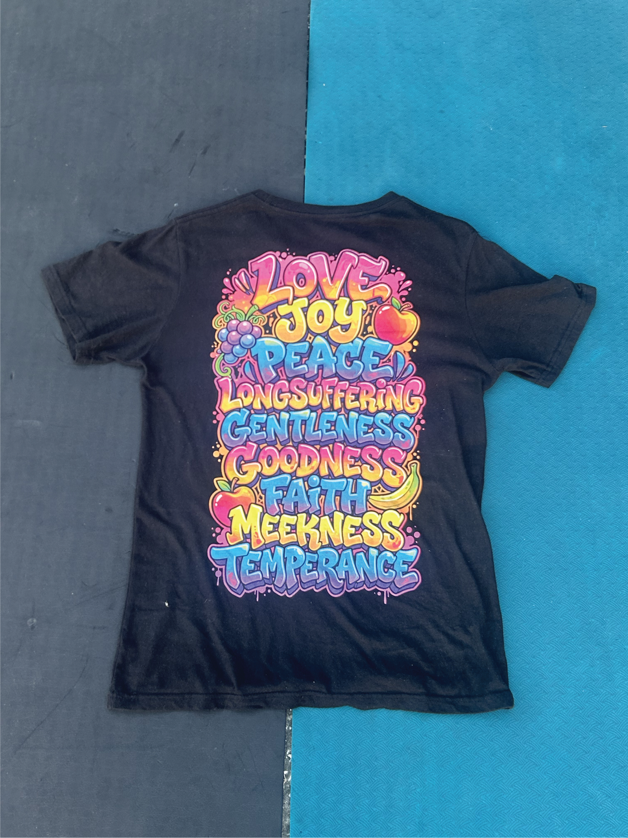 Image of the fruits of the spirit heavy weight t-shirt   unisex - black
